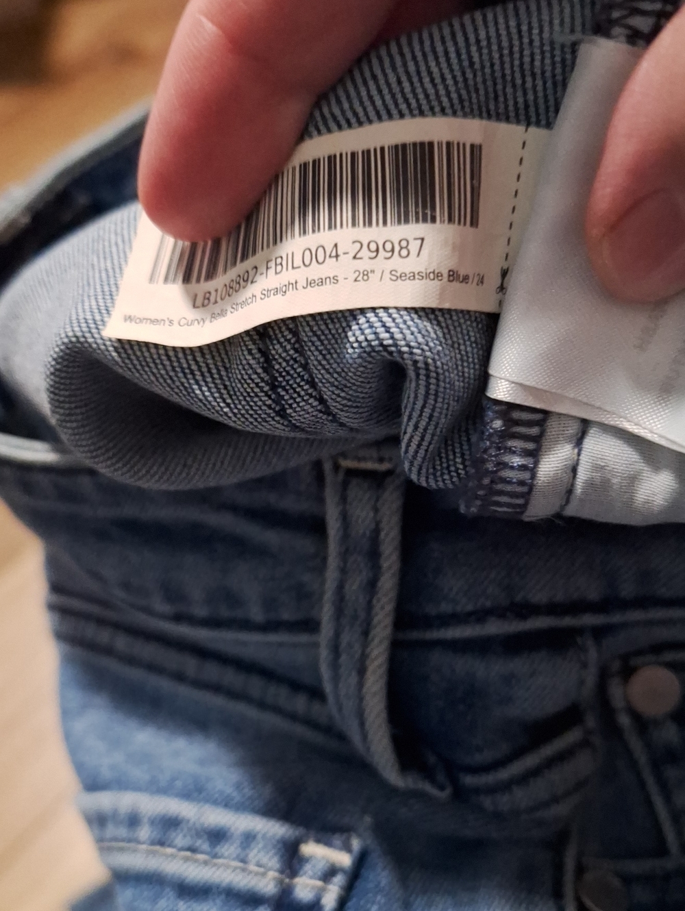 Quince Curvy Bella Stretch Straight Jeans Seaside Blue 24 NWOT 28" inseam - Picture 3 of 5